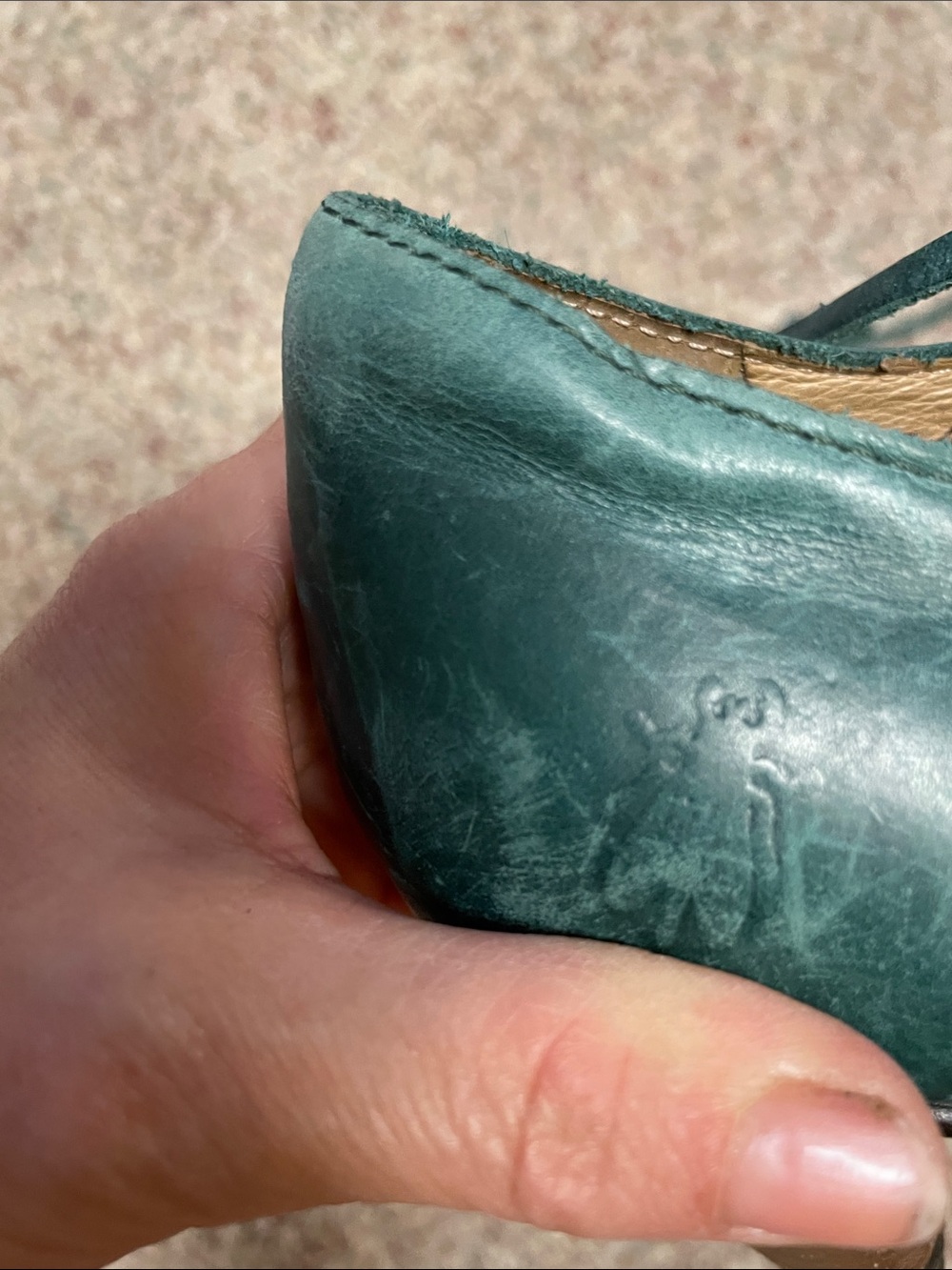 Fly London leather Women's green Lace-Up Vintage-Inspired Heels - Picture 6 of 9